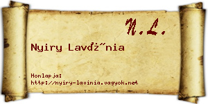 Nyiry Lavínia névjegykártya